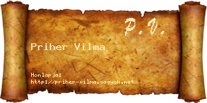Priher Vilma névjegykártya